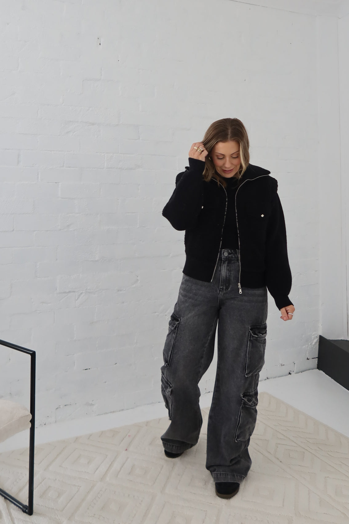 Paxton Cargo Jeans- Black