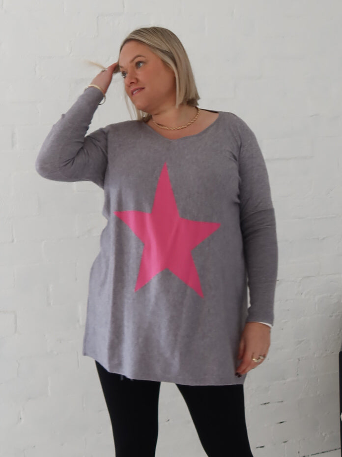 Maeve Star Knit - Grey