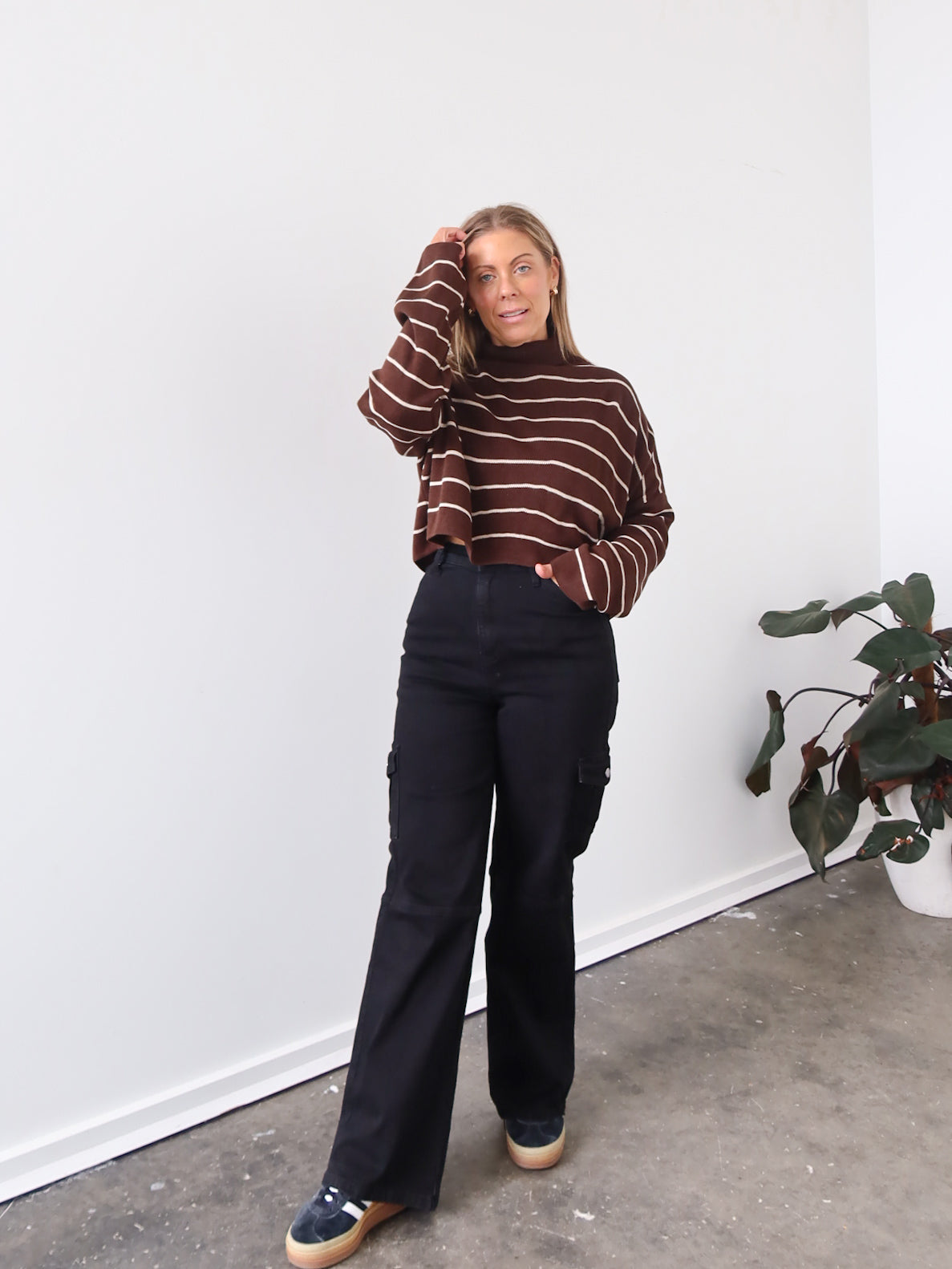 Fran Knit - Chocolate Stripe