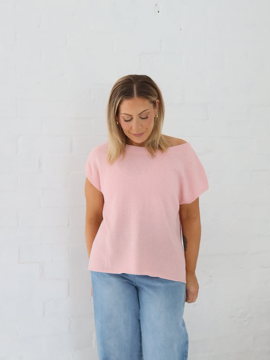 Ella Knit Top- Pink