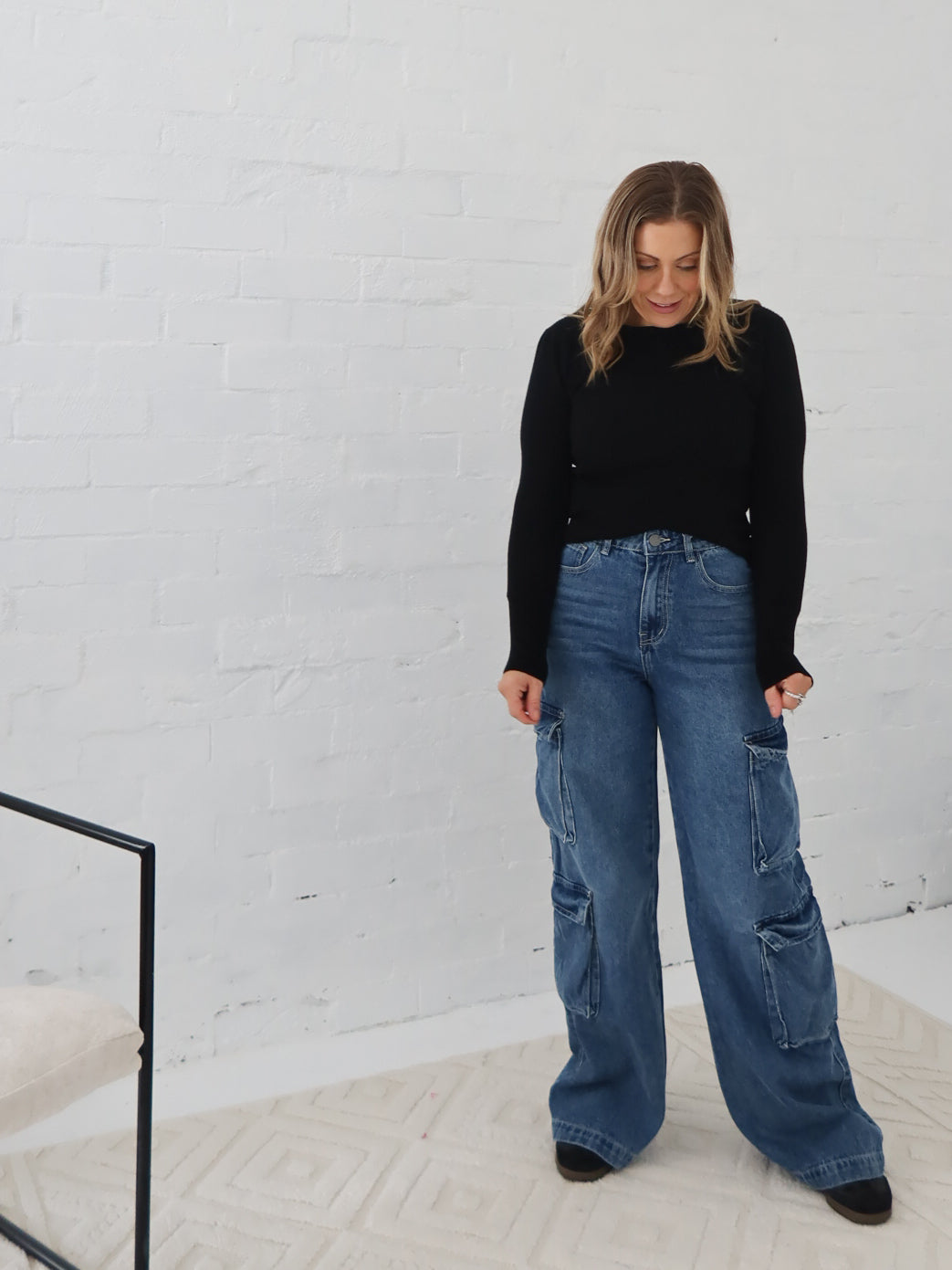 Paxton Cargo Jeans- Dark Blue