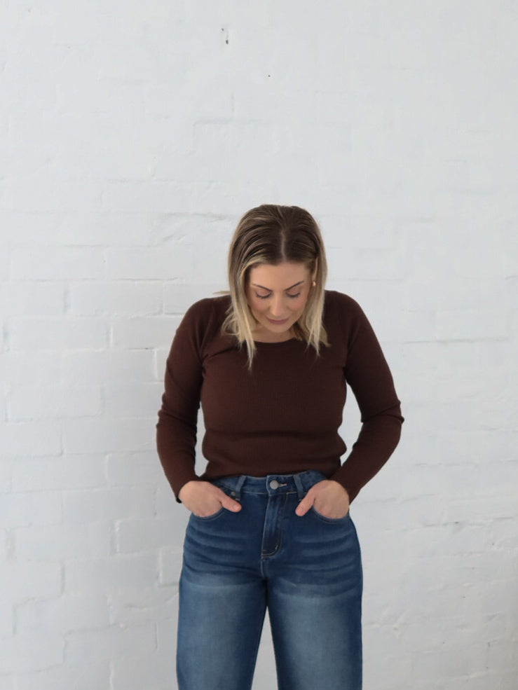 Selma Knit Top - Chocolate
