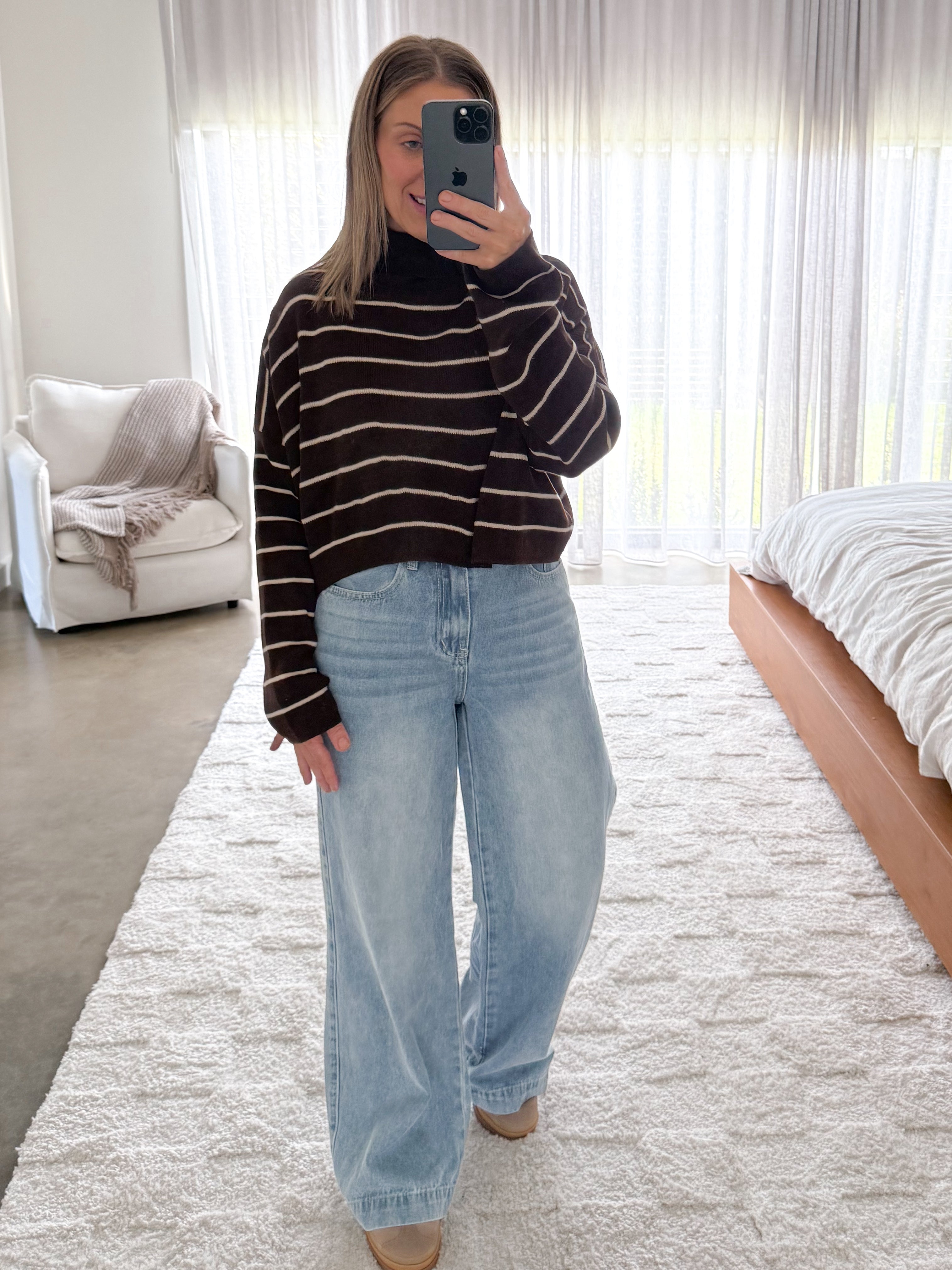 Fran Knit - Chocolate Stripe