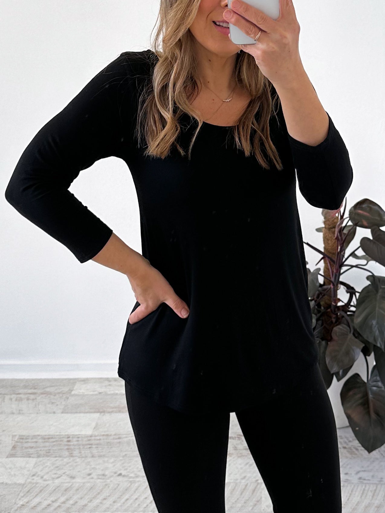 Lynette Long Sleeve Top - Black