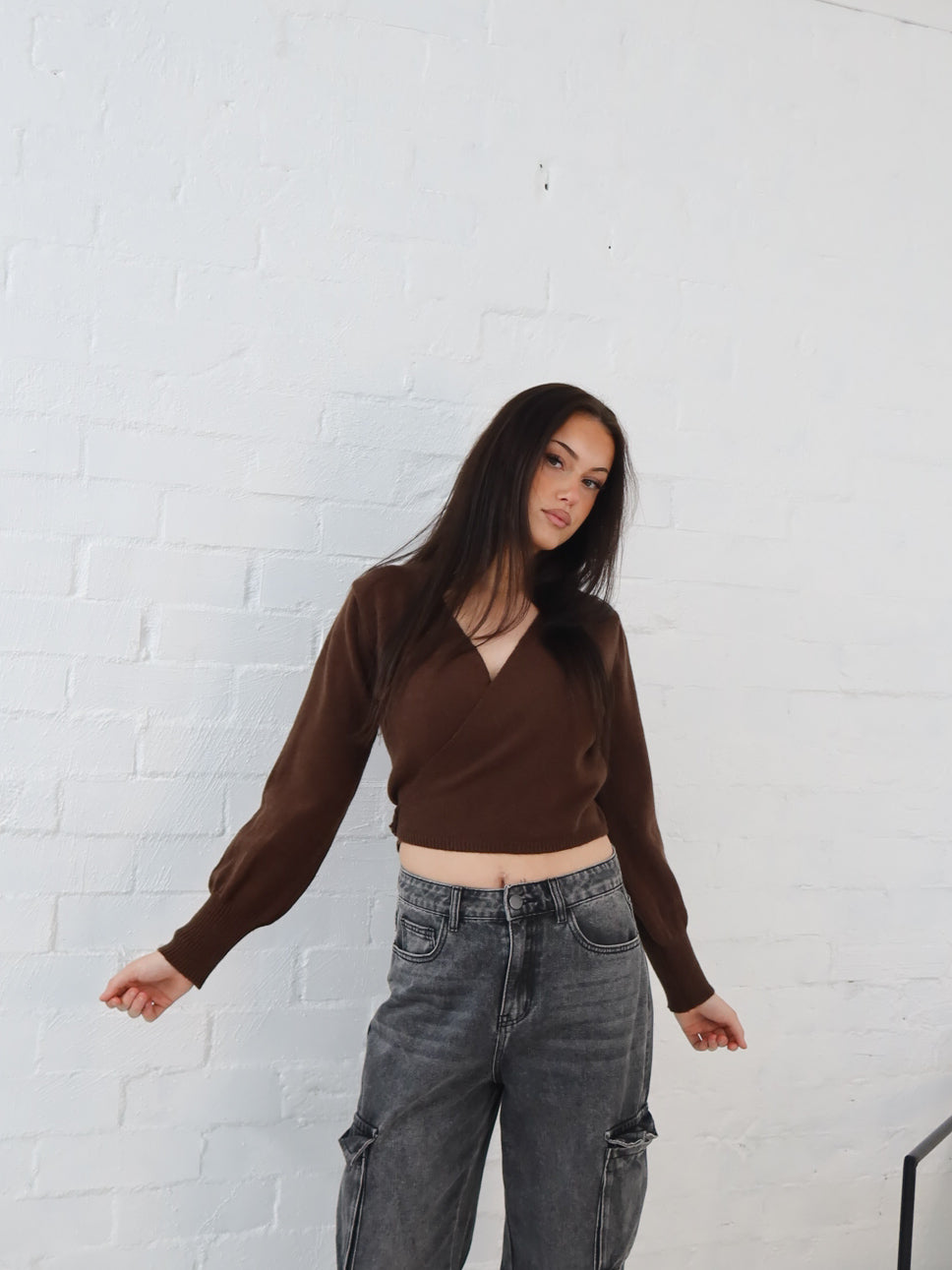 Dixie Wrap Top- Chocolate