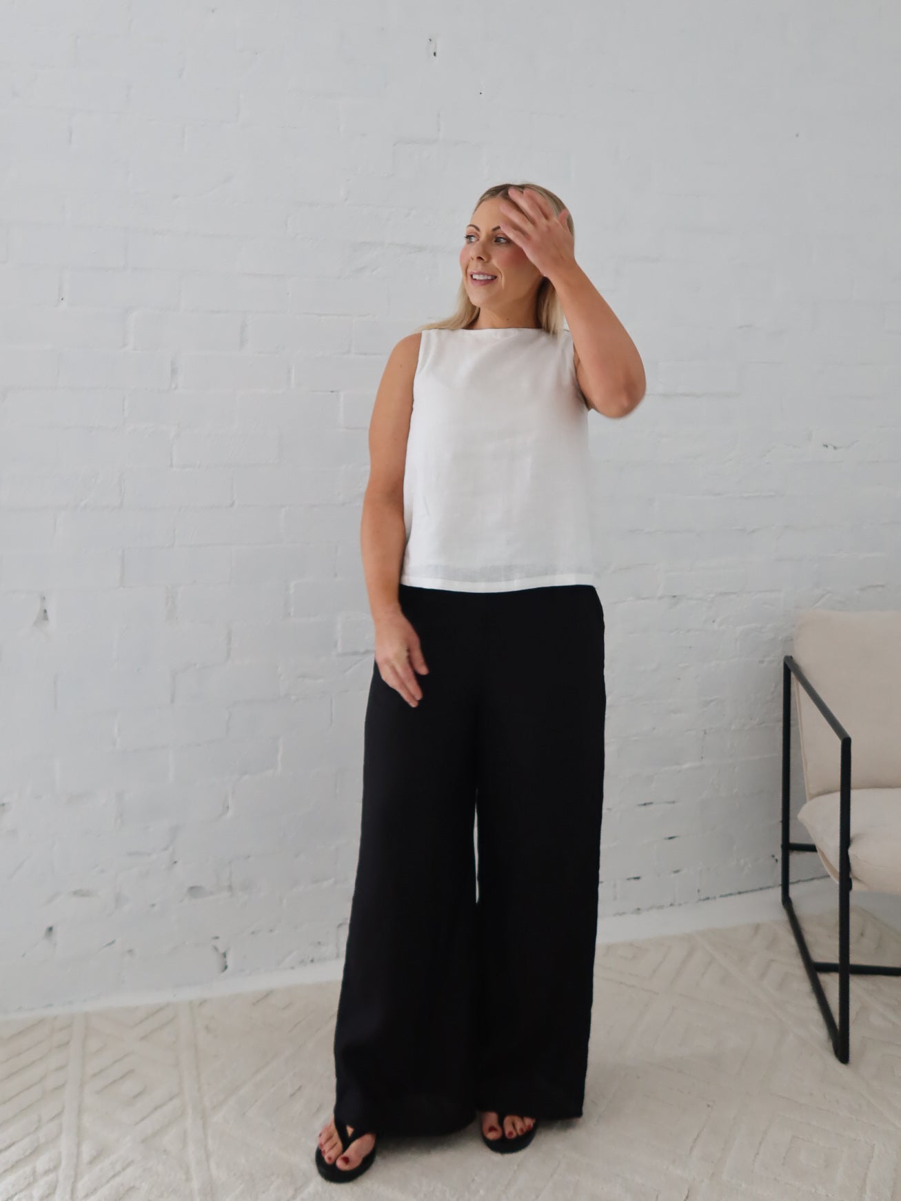Andie Linen Pants - Black