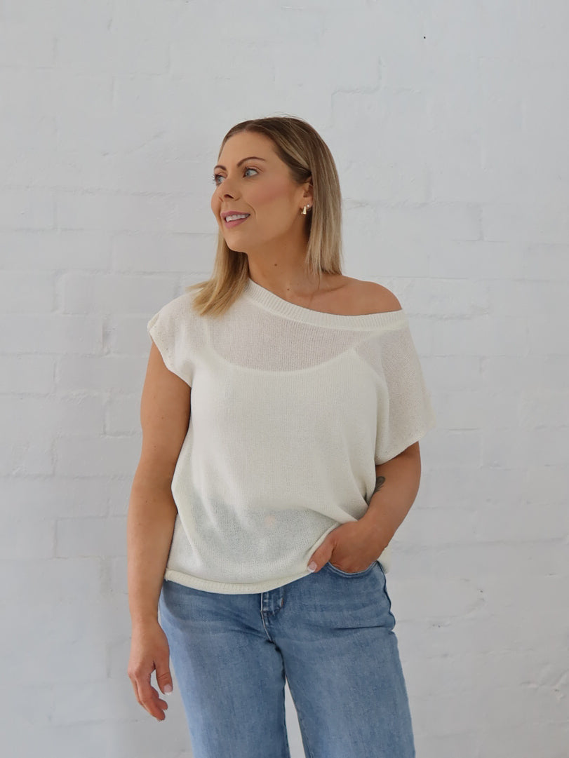 Ella Knit Top- Vanilla