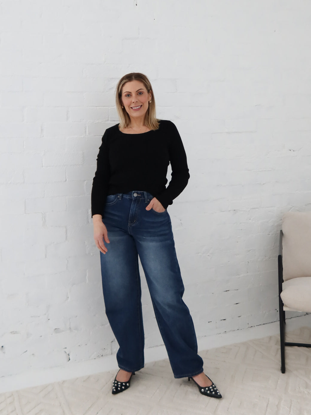 Selma Knit Top - Black