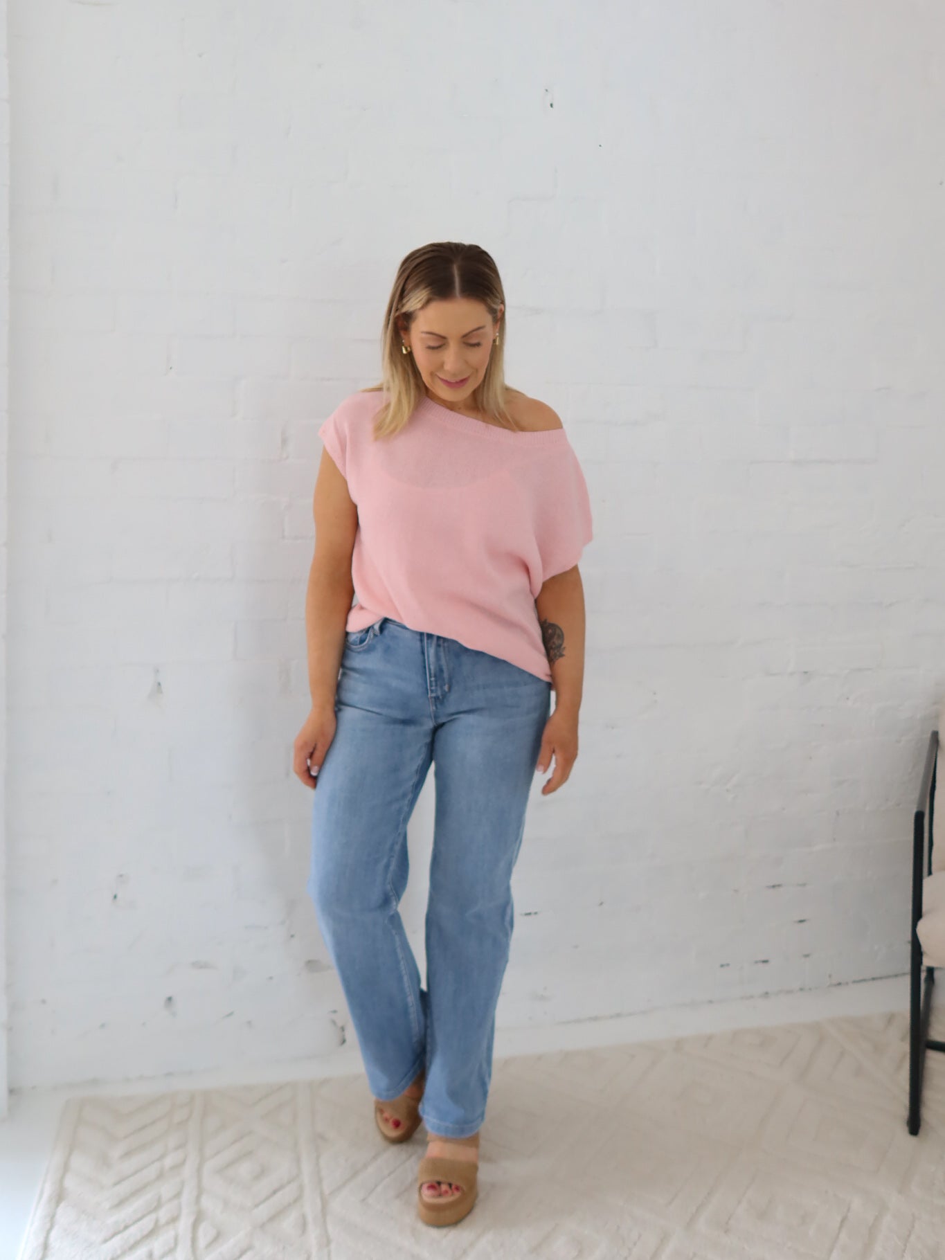 Ella Knit Top- Pink