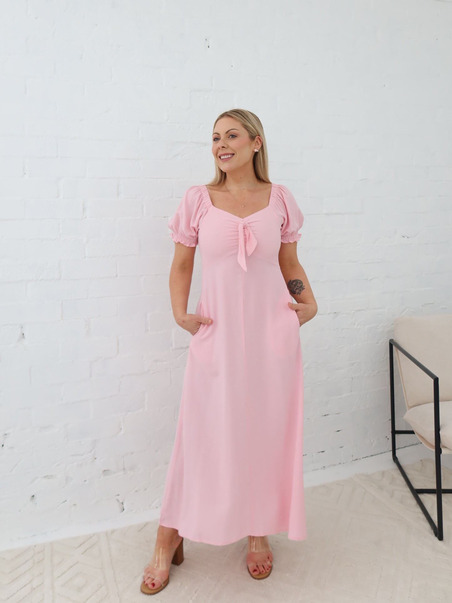 Estella Dress - Powder Pink