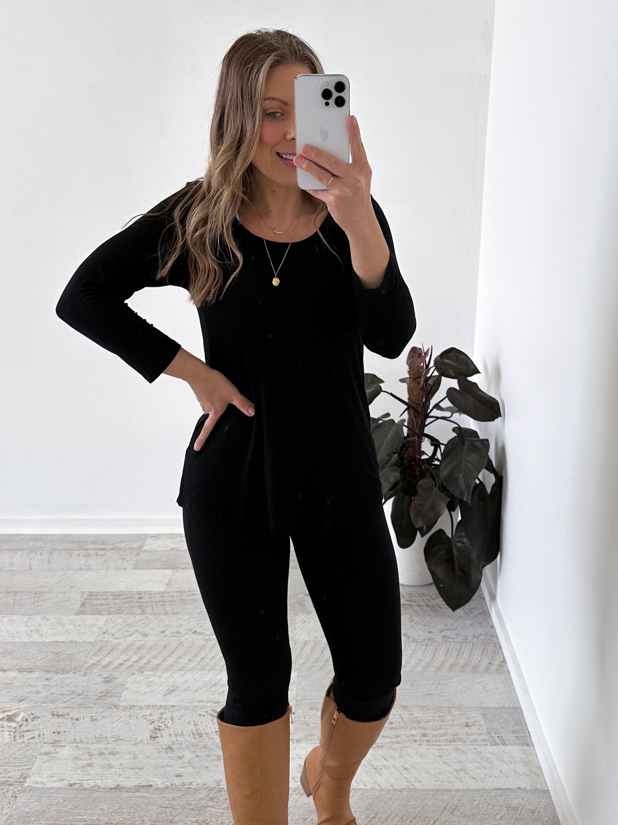 Lynette Long Sleeve Top - Black