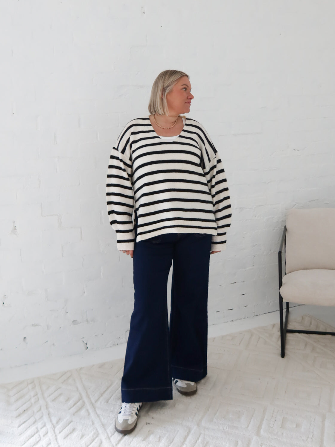 Taryn Knit - Vanilla/Black