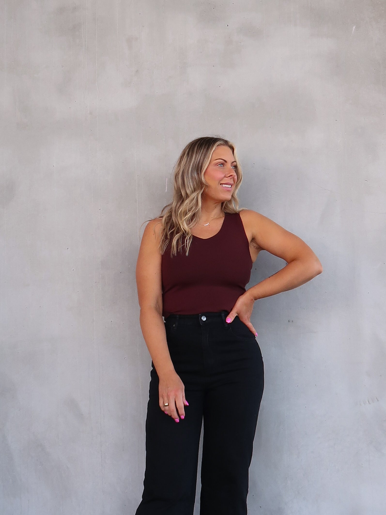 Janice Knit Tank - Brown