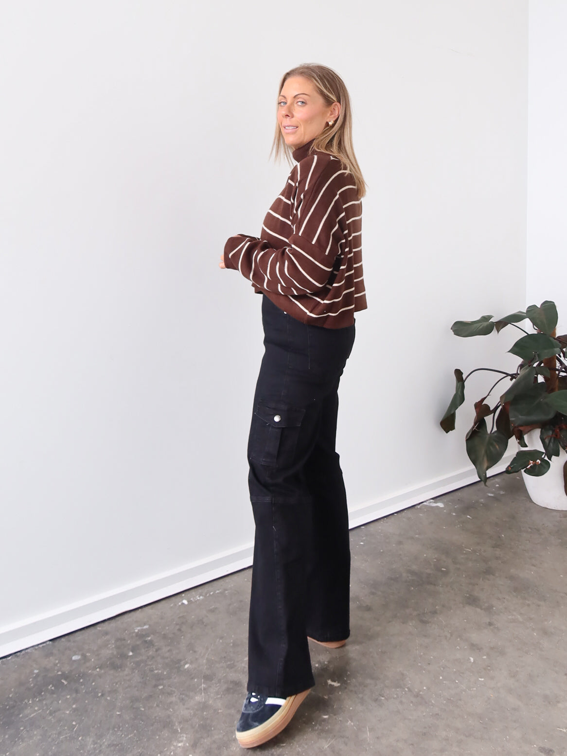 Fran Knit - Chocolate Stripe