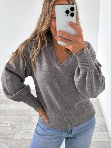 Sasha Knit Top - Grey