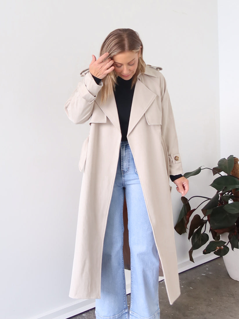 Farrah Trench Coat - Natural