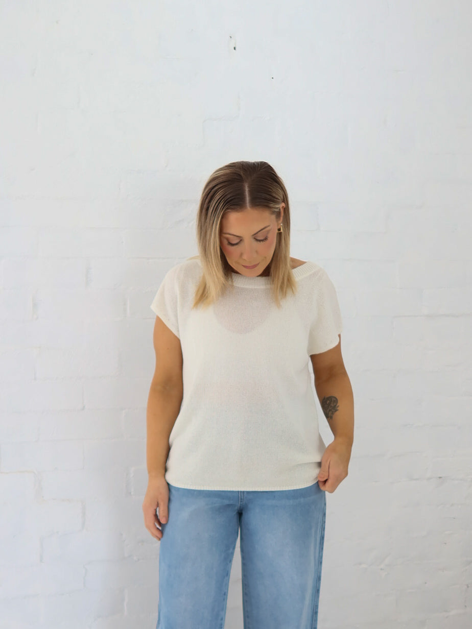 Ella Knit Top- Vanilla