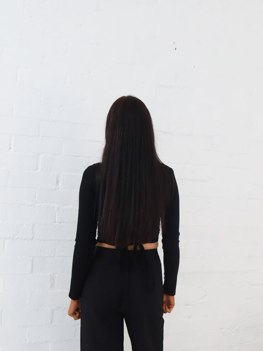 Aisha Wrap Top- Black