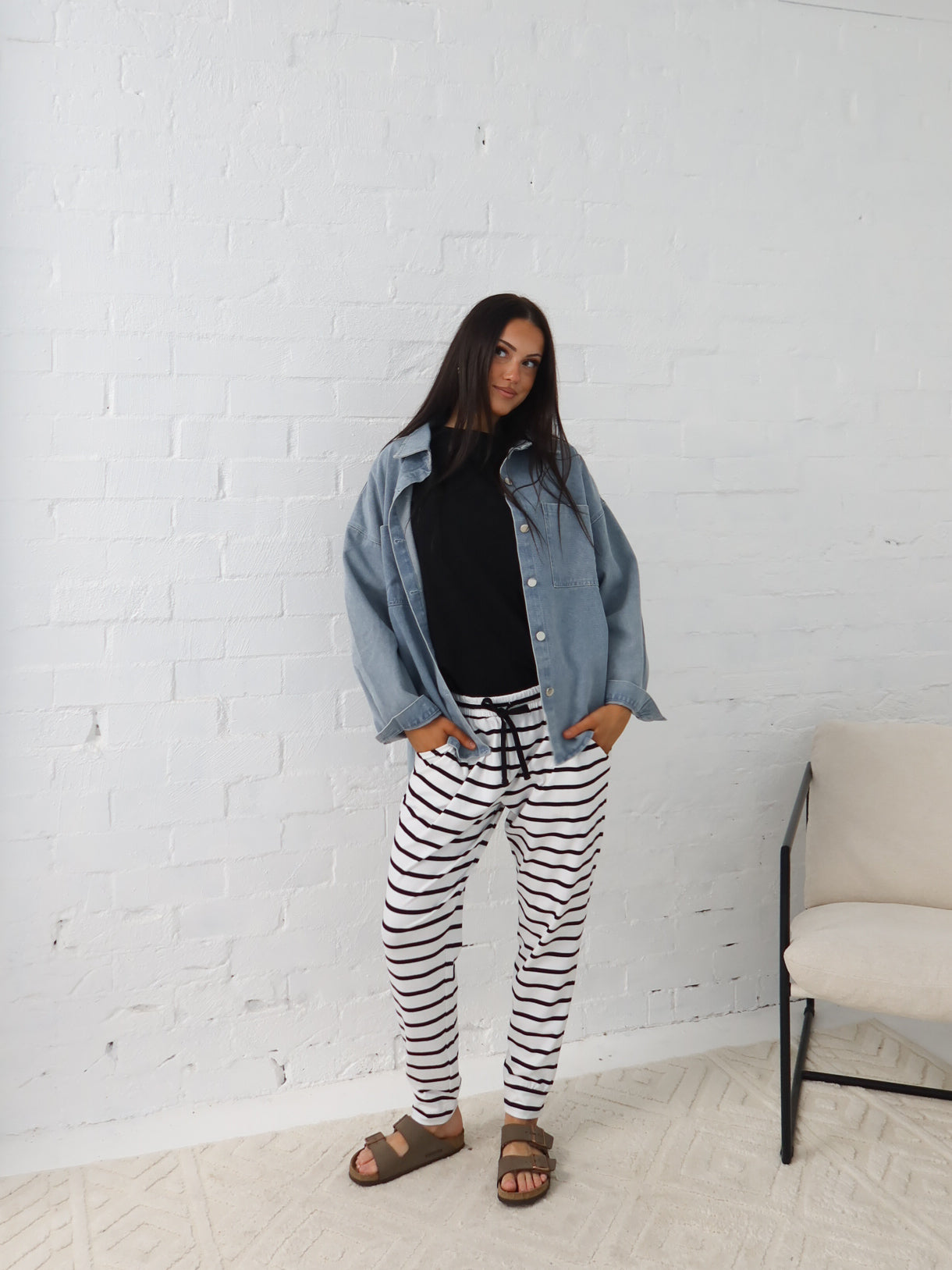 Heidi Pants - White and Black