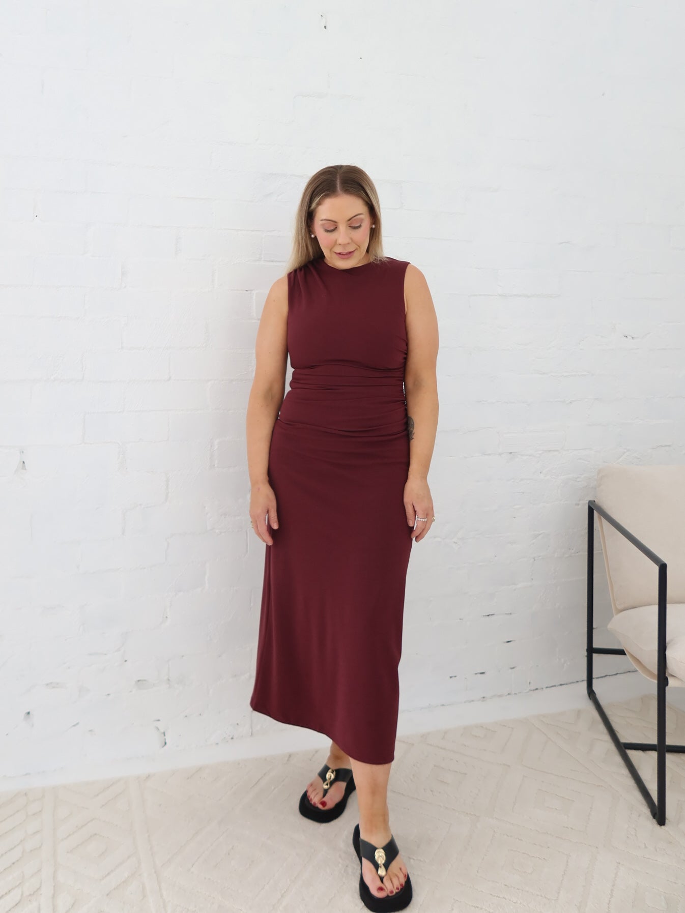 Laurent Dress - Burgundy