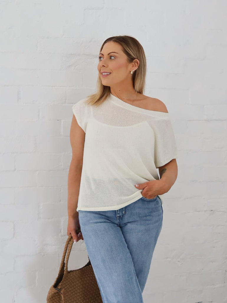 Ella Knit Top- Vanilla