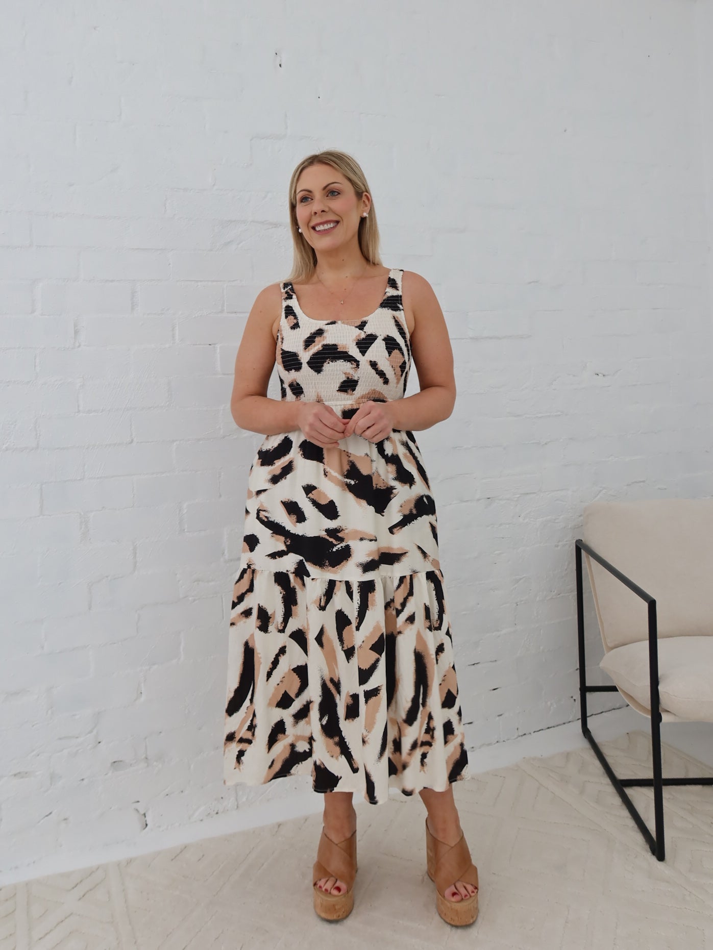 Lynn Dress - Multi Beige