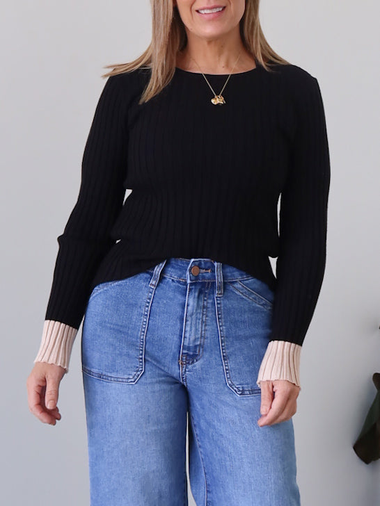 Deandra Knit Top - Black