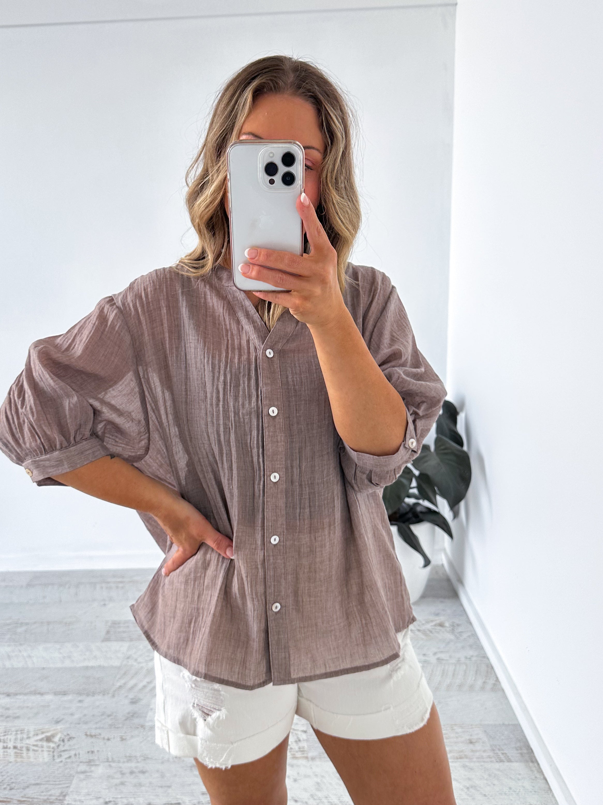 Mimi Blouse - Mushroom