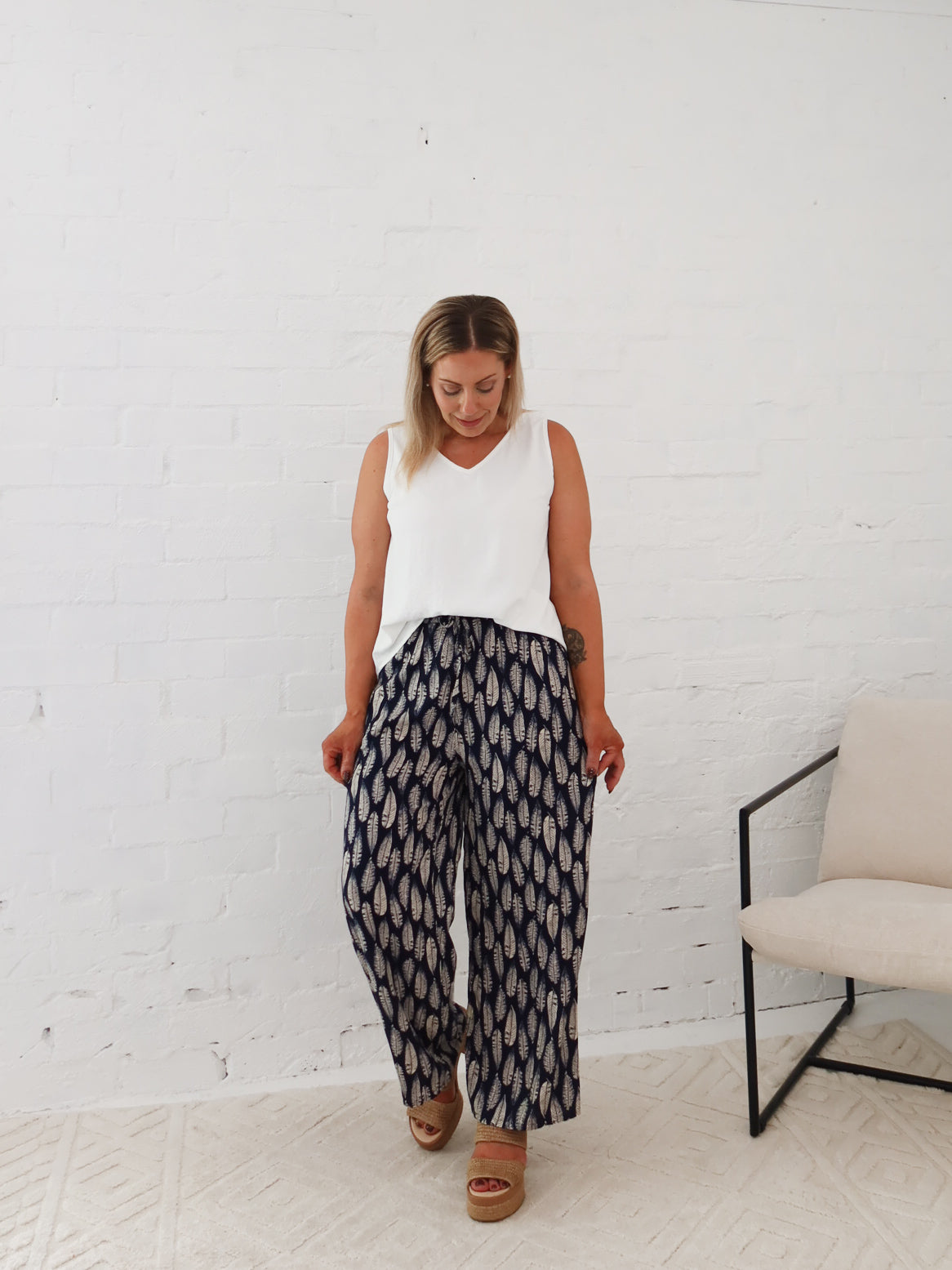 Leo Pants- Multi Navy