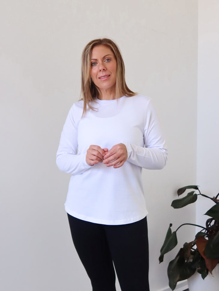 Noni Long Sleeve Tee - White
