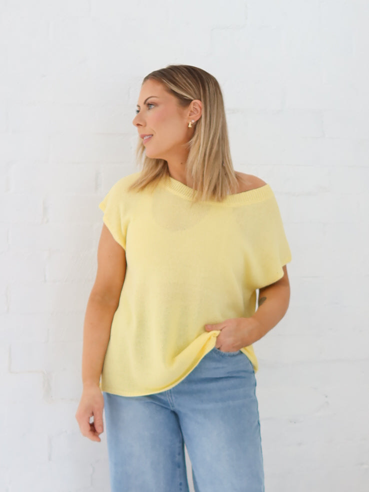 Ella Knit Top- Lemon