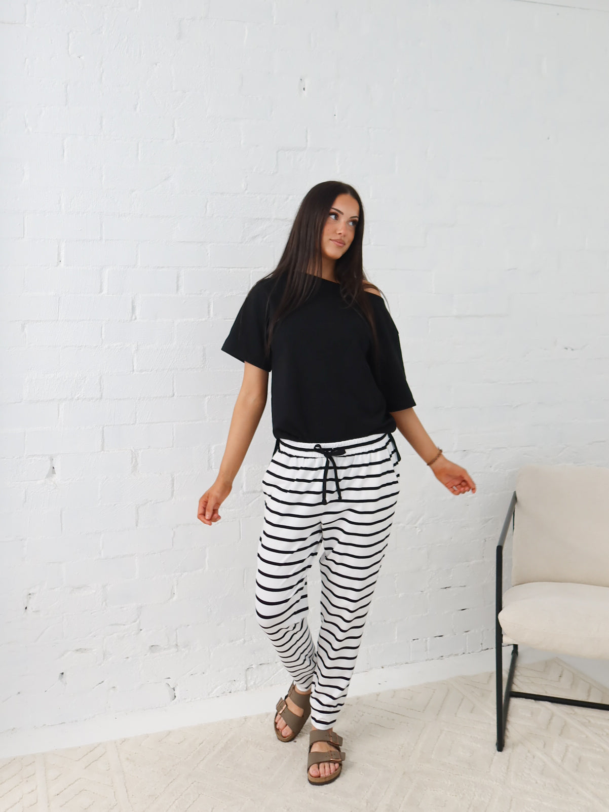 Heidi Pants - White and Black