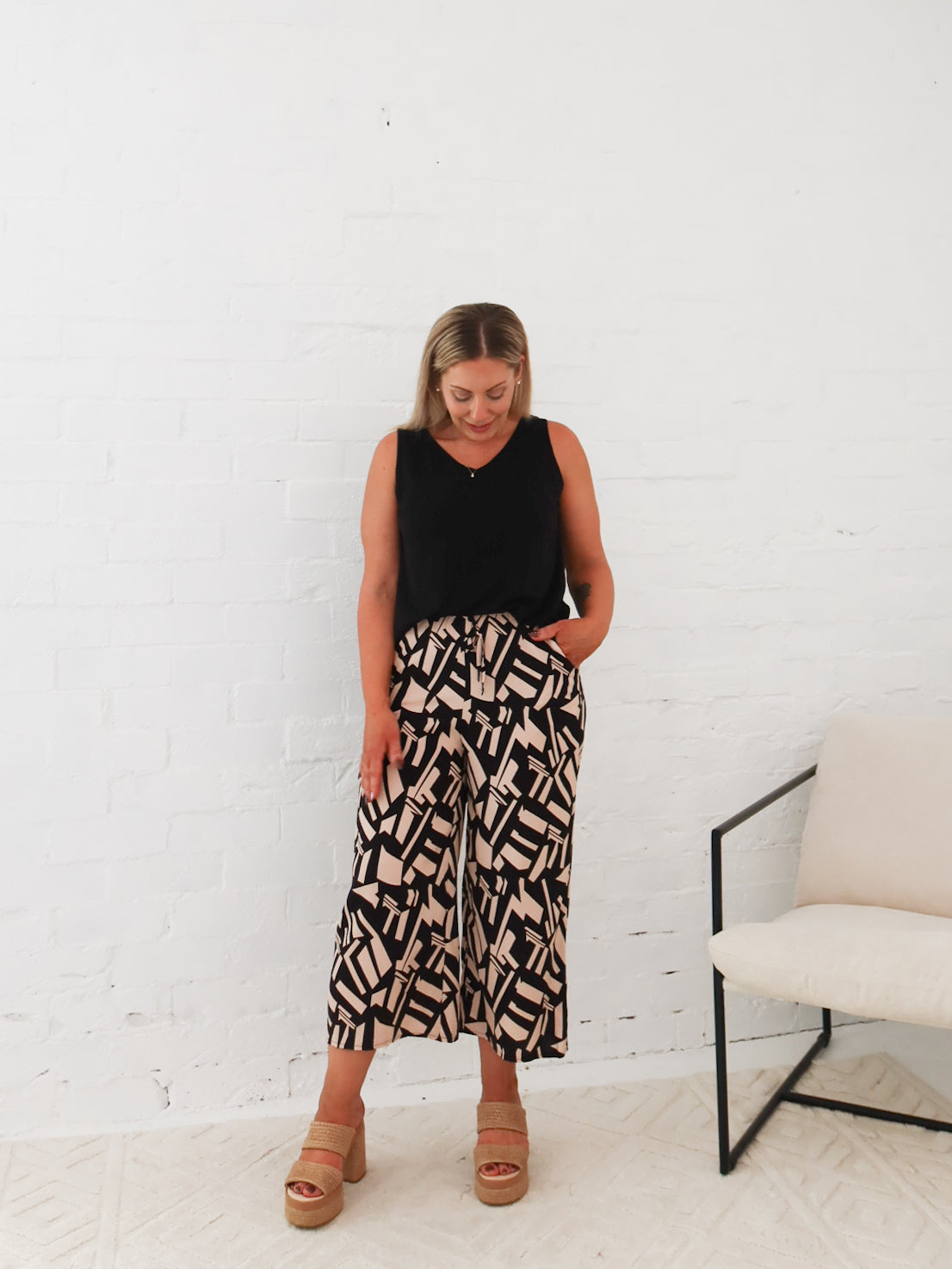 Liam Pants- Black/Tan