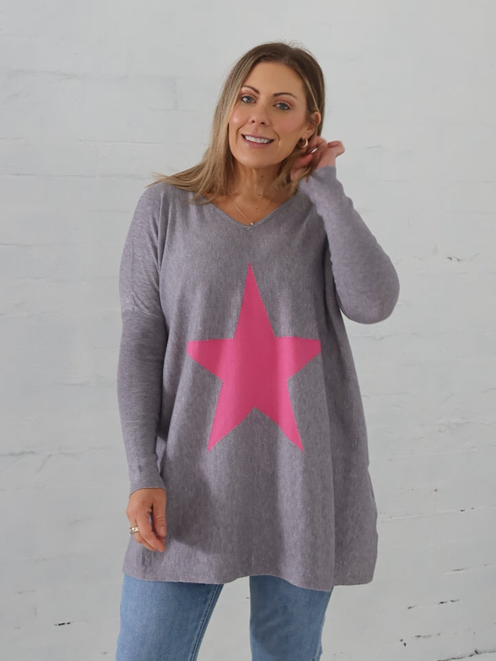 Maeve Star Knit - Grey