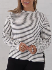 Taylah Long Sleeve Tee- Black and White