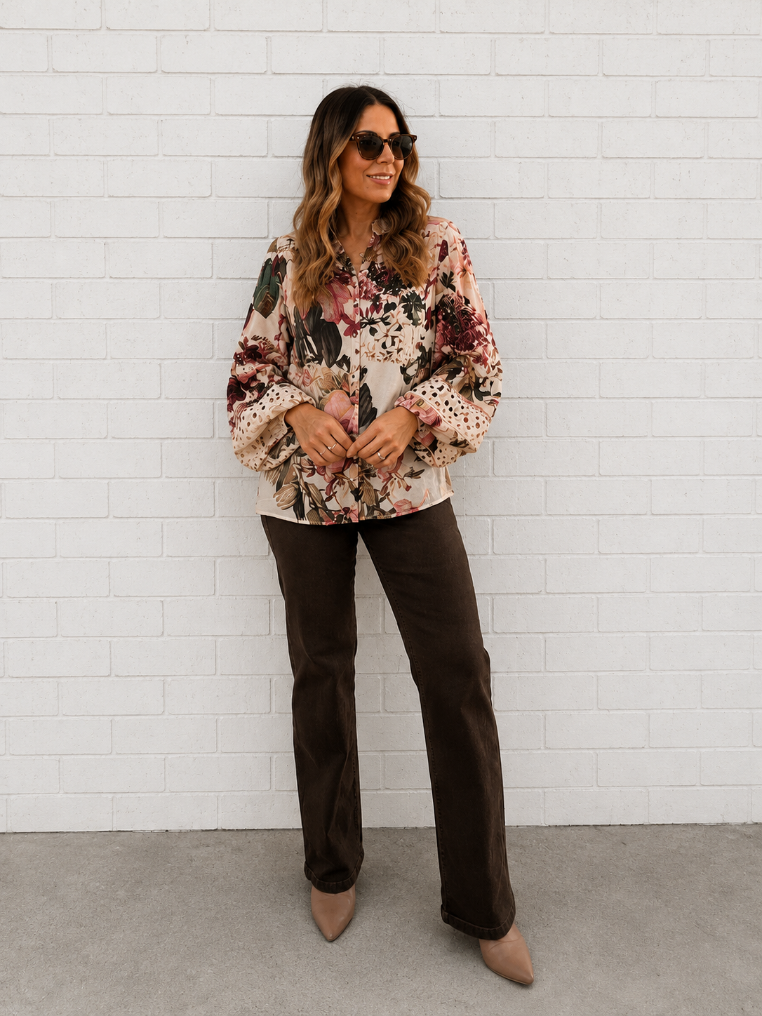 Bloom Shirt- Beige Floral