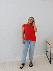 Mariah Knit Top - Red