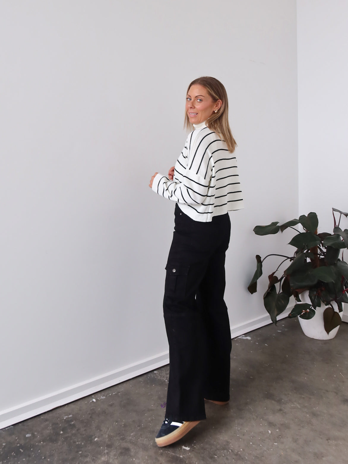 Fran Knit - Cream Stripe