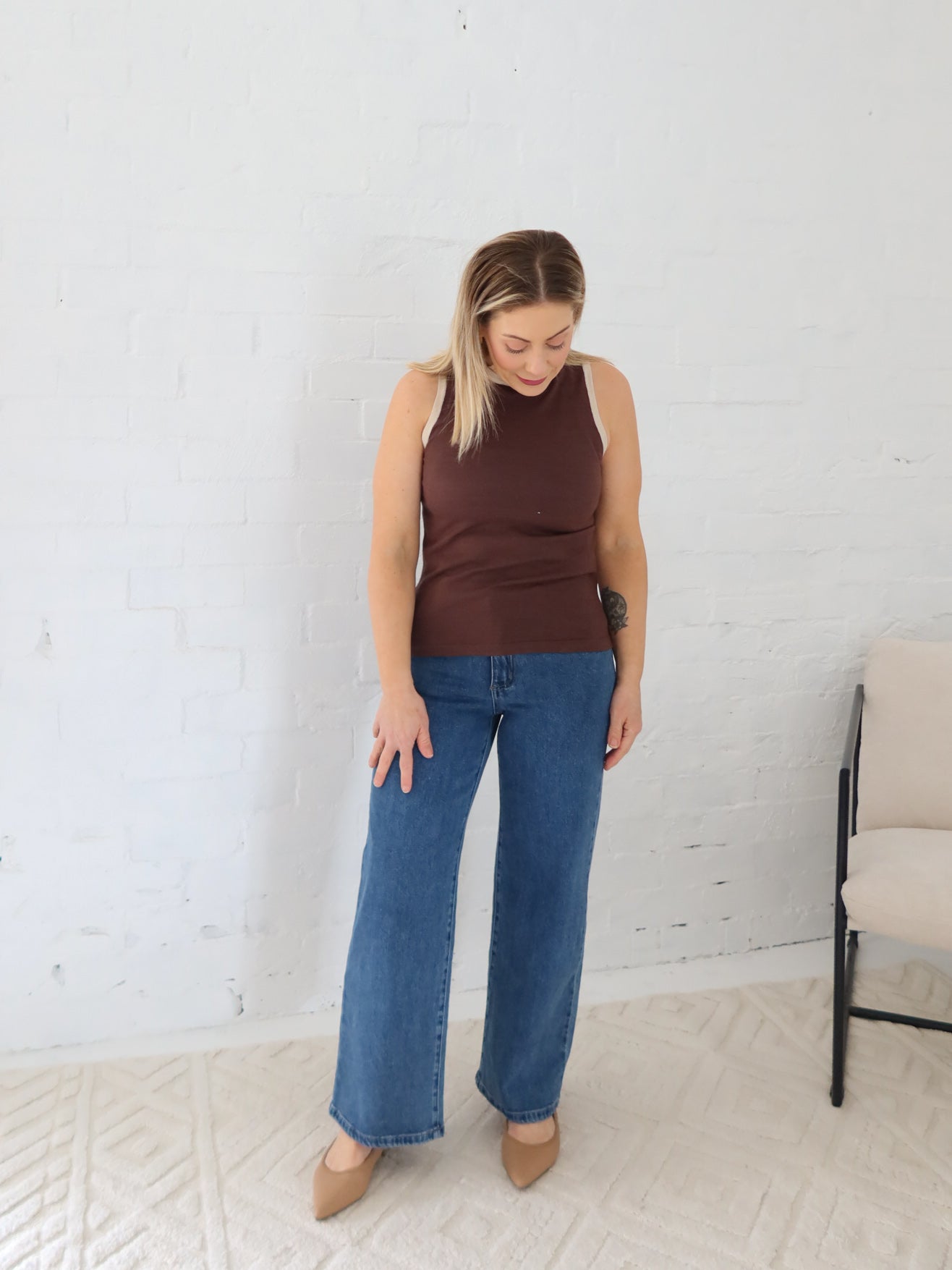 JoJo Knit Tank - Brown