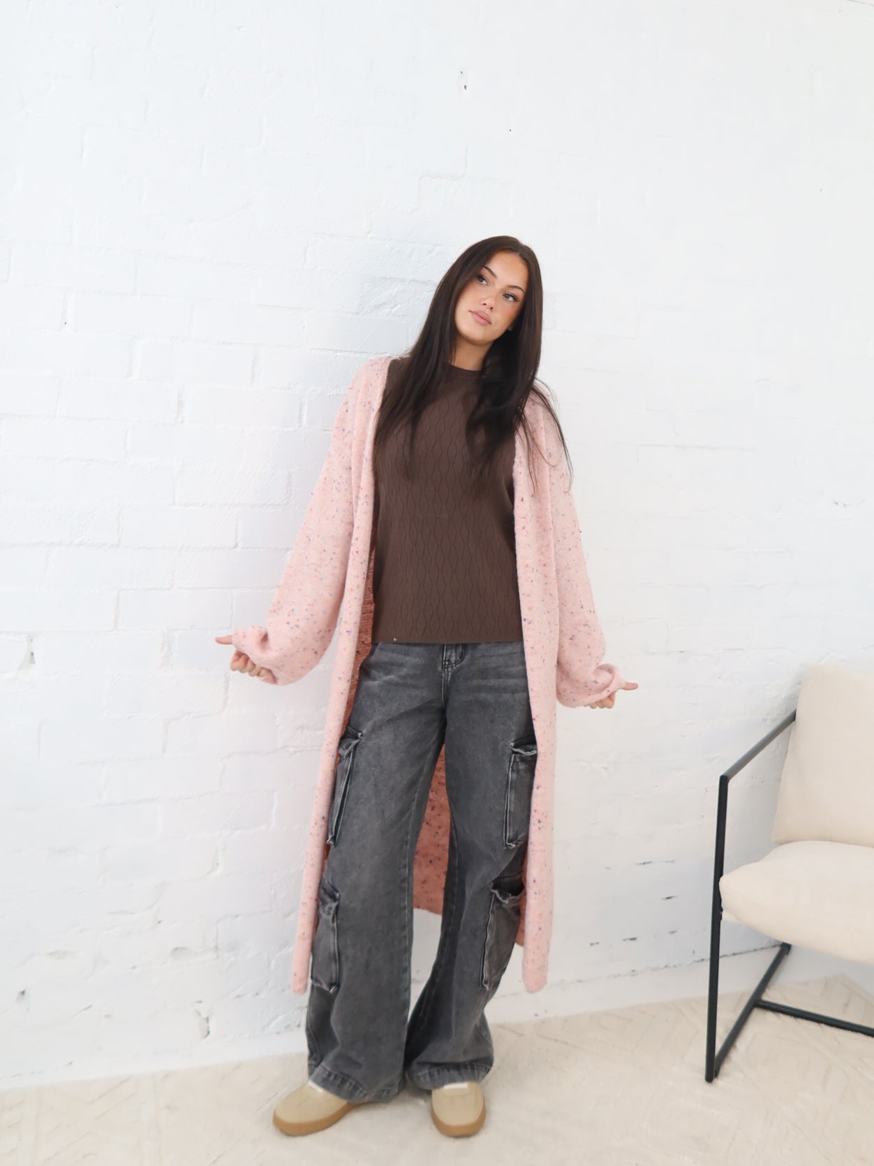 Bonnie Cardigan- Pink Speck