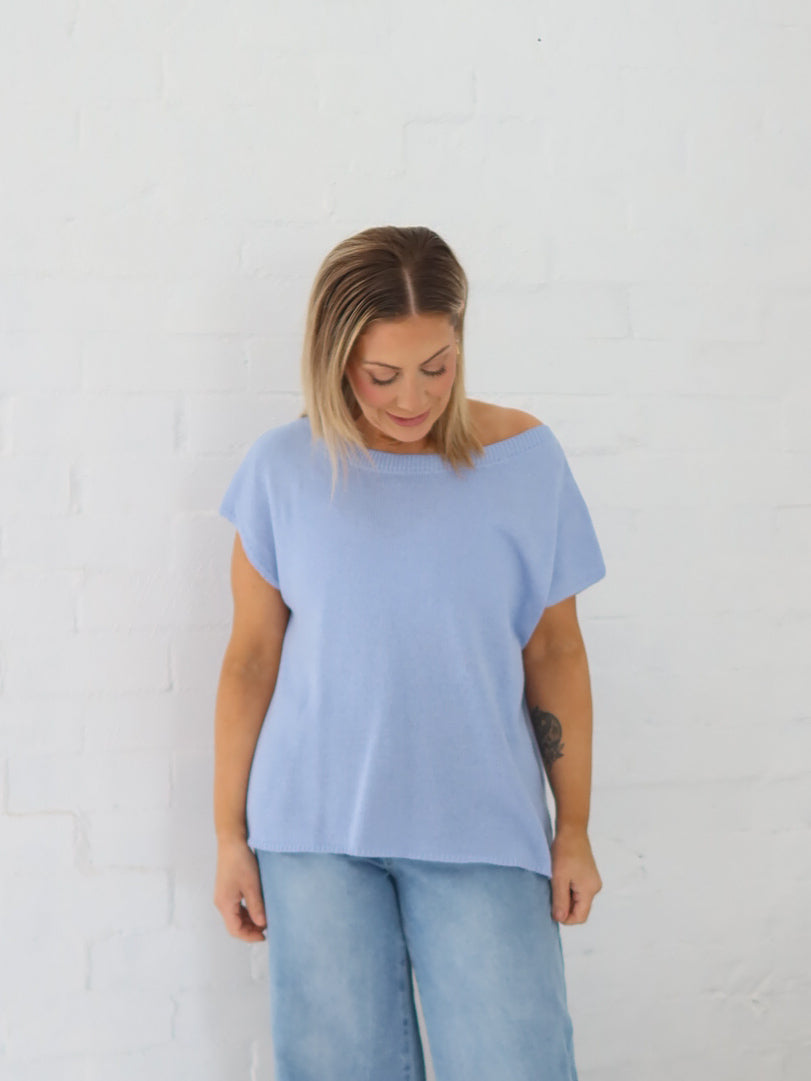 Ella Knit Top- Blue