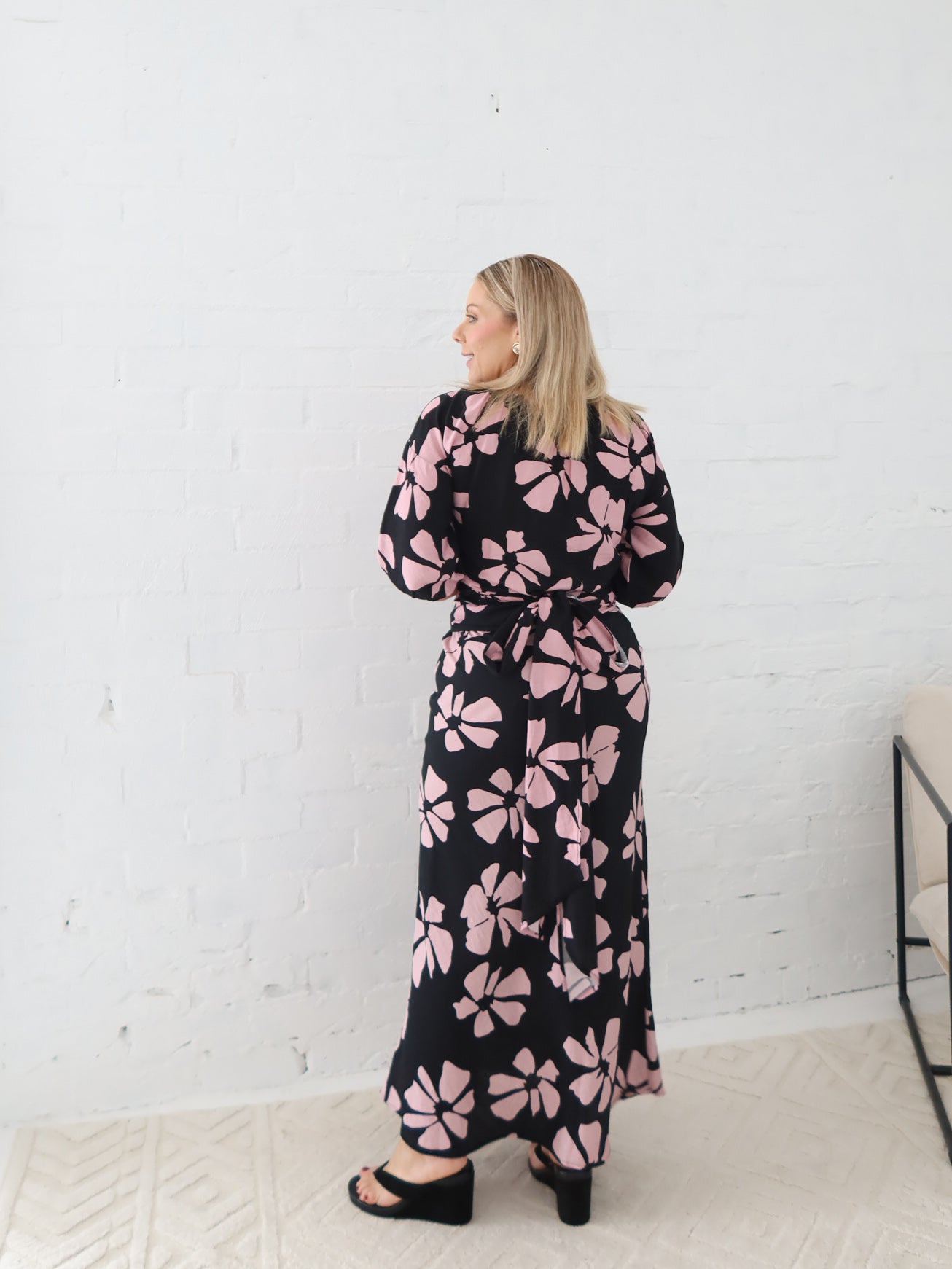 Lucy Wrap Top- Pink/Black