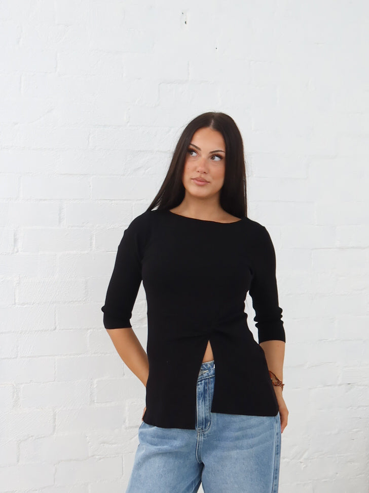 Ailani Knit Top - Black