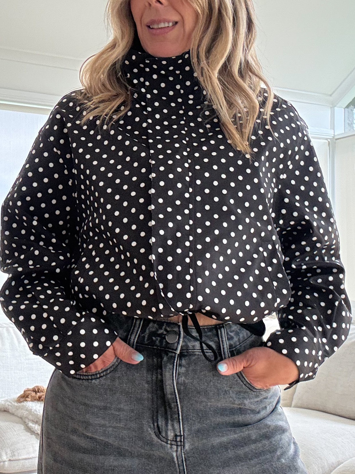 Polka Dot Jacket- Black