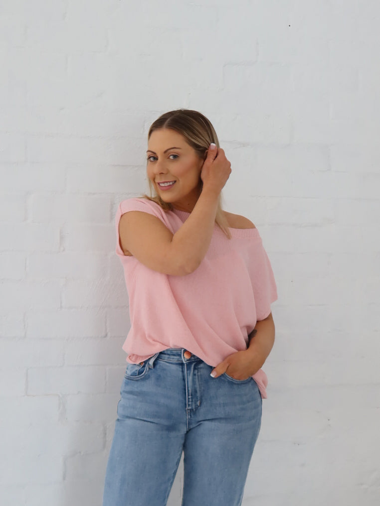 Ella Knit Top- Pink