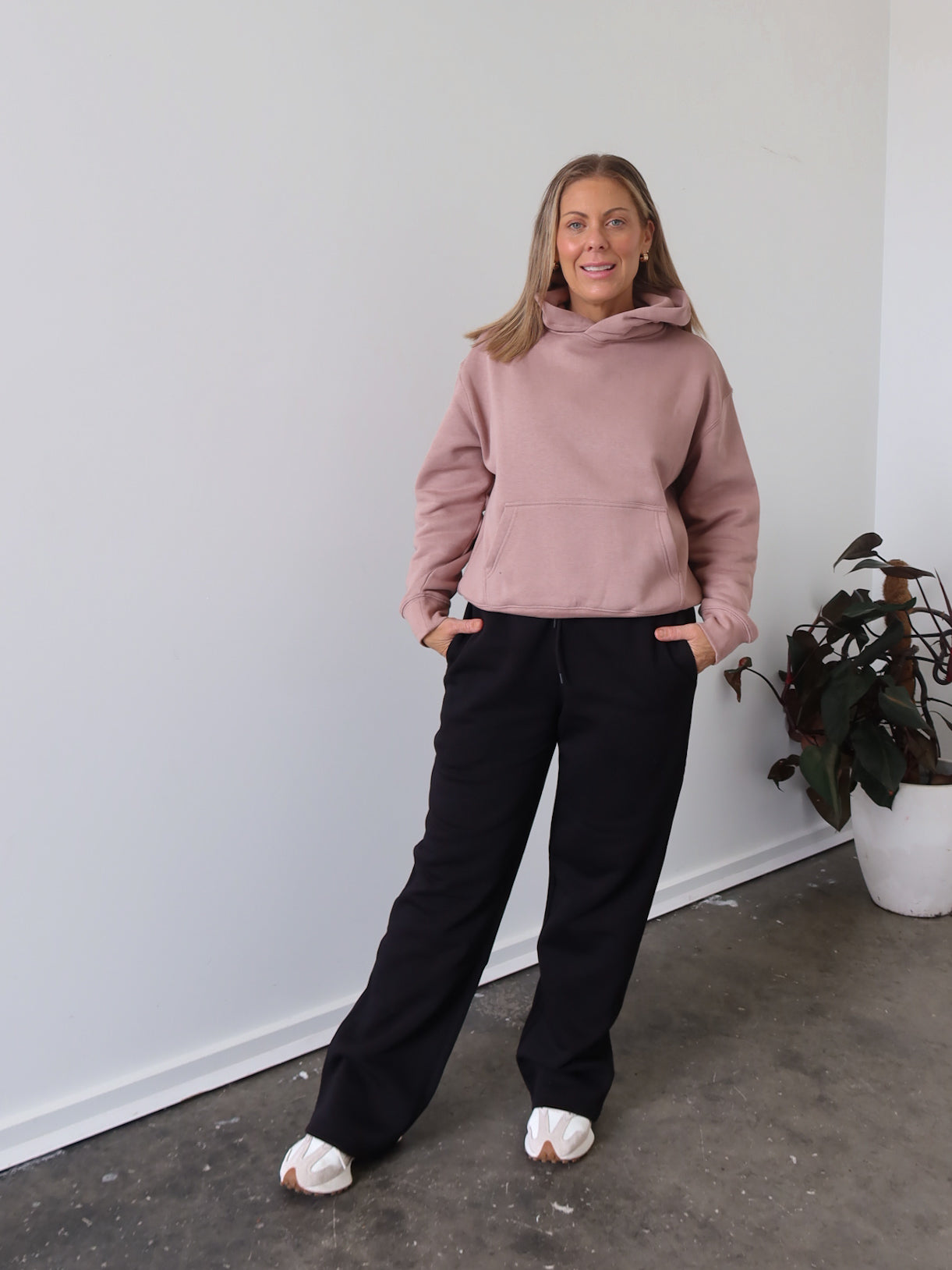 Chase Wide Leg Track Pants - Black