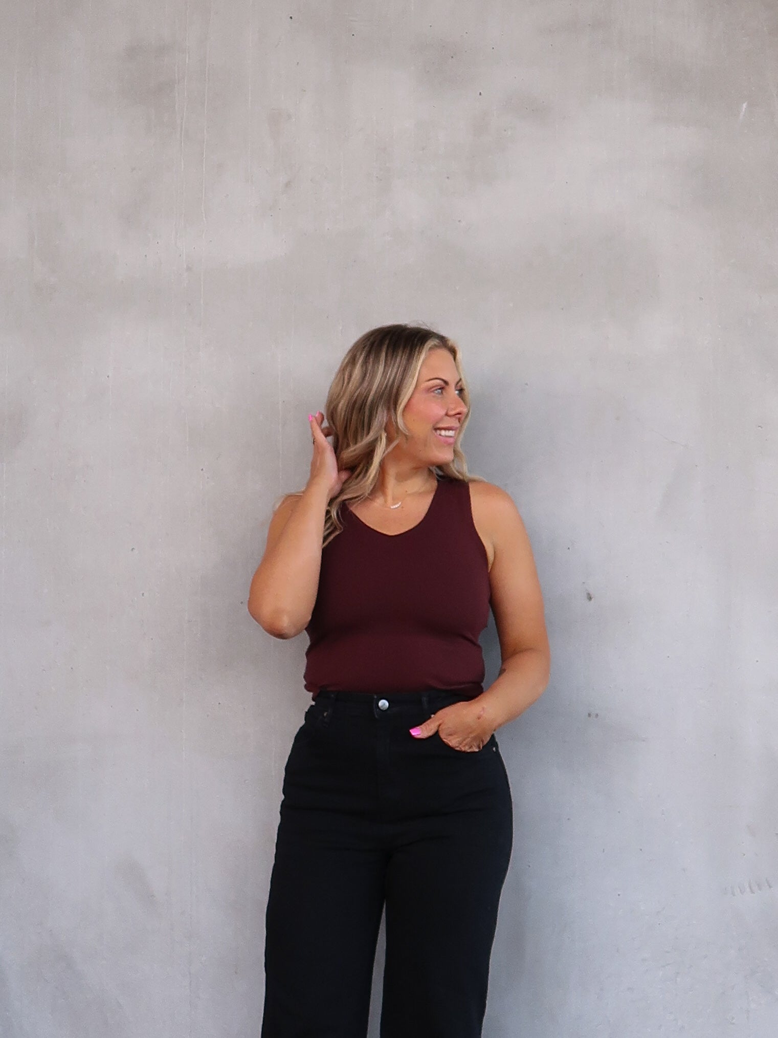 Janice Knit Tank - Brown