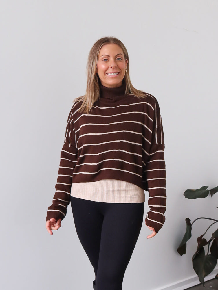 Fran Knit - Chocolate Stripe