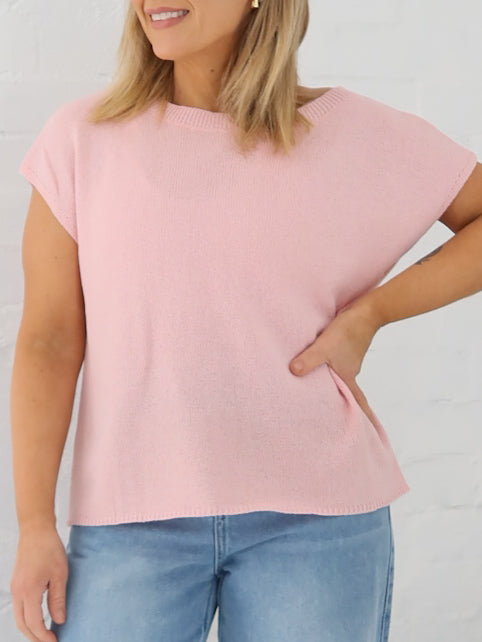 Ella Knit Top- Pink