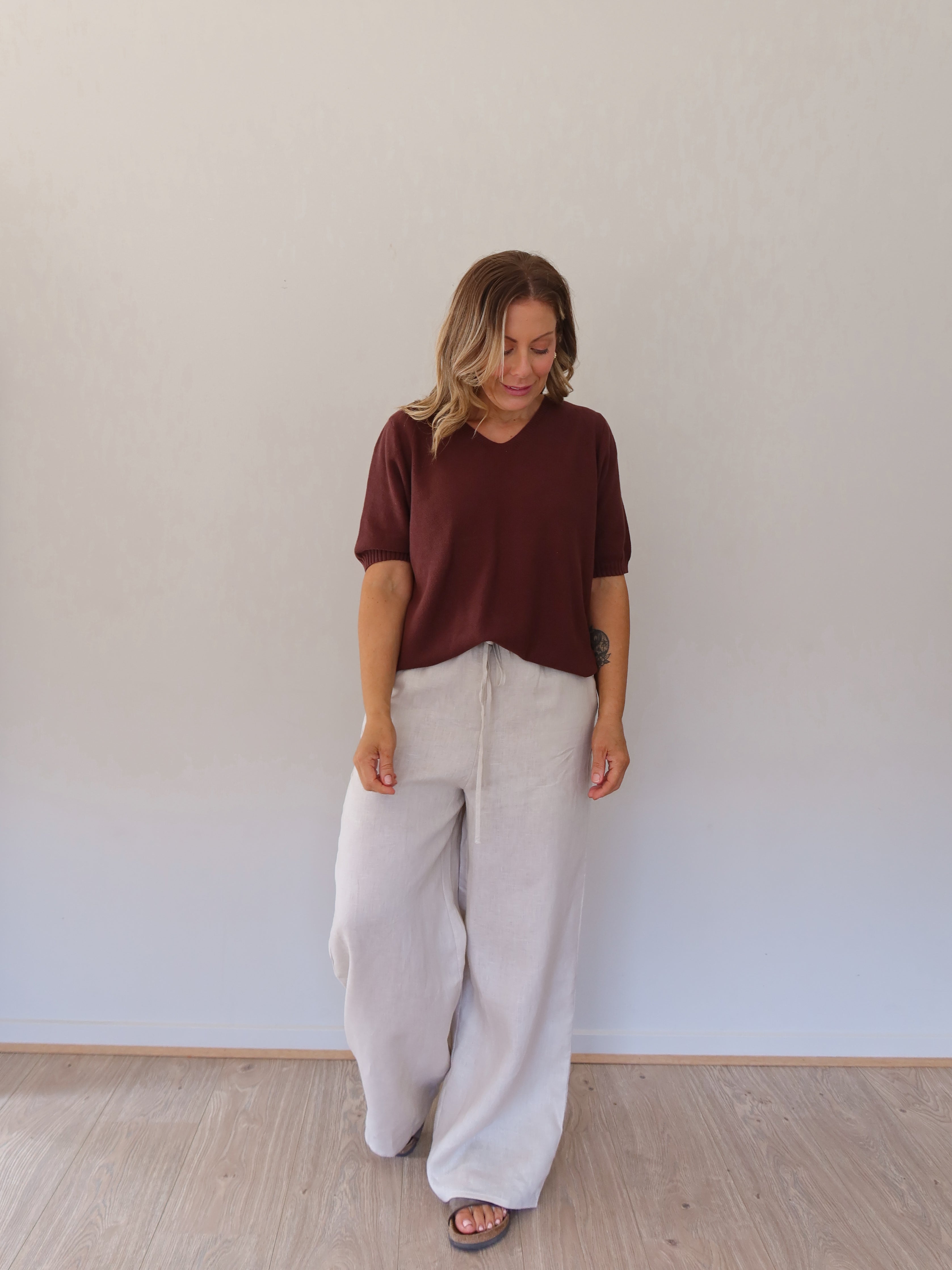 Andie Linen Pants - Natural Beige